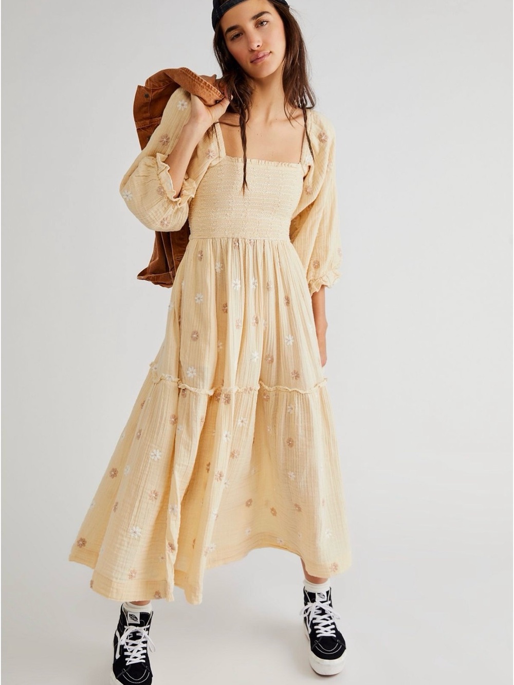 Free People Cream Delilah Dress
